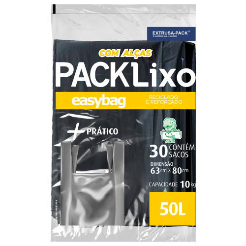 SACOS PARA LIXO PACK LIXO EASY BAG COM ALÇAS