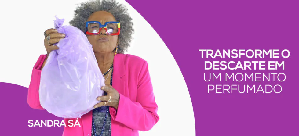 Sandra Sá estrela campanha da linha Pack Lixo, da Extrusa Pack.